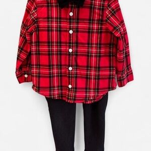 3T Red Plaid Toddler Boy Old Navy Button Up Shirt Bow Tie Zara Baby Pants Set